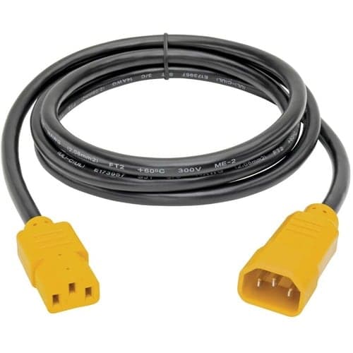 6FT POWER EXTENSION CORD 14AWG 15A C14 TO C13 YELLOW HEAVY DUTY