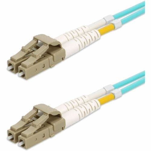 10M LOMM OM4 FIBER OPTIC MALE LC/LC 50/125 DUPLEX AQUA CABLE