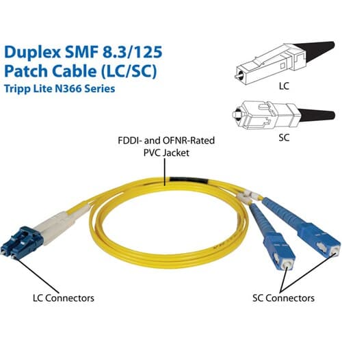 1M DUPLEX SMF CABLE LC/SC FIBER 3FT 8.3/125 DUPLEX SINGLEMODE 3