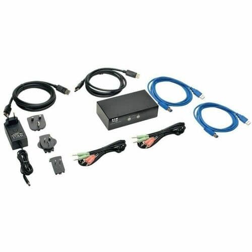 2PORT DISPLAYPORT KVM SWITCH W/AUDIO DESKTOP USB 3.0 HUB