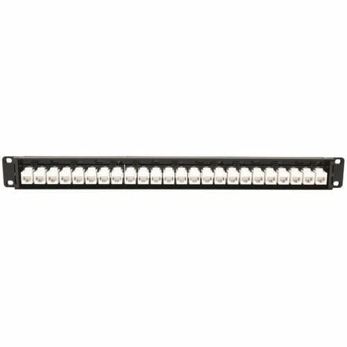 24PORT 1U CAT6A PATCH PANEL RACKMOUNT/FEEDTHROUGH RJ45 ETHERNET