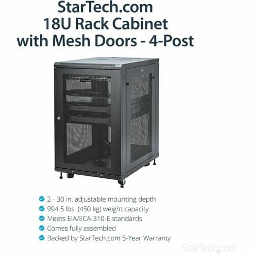 18U AV RACK CABINET ENCLOSURE NETWORK EQUIPMENT SERVER RACK