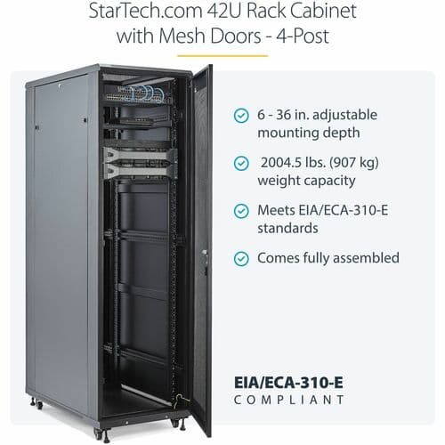42U SERVER RACK CABINET 4 POST NETWORK EQUIPMENT RACK ENCLOSURE
