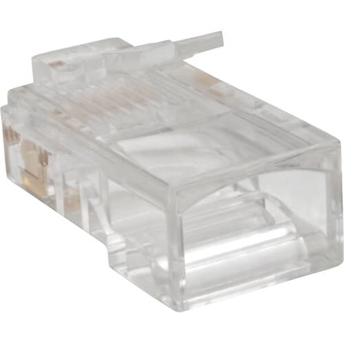 100PK CAT5E STRANDED MODULAR PLUGS ROUND RJ45 UTP CONDUCTOR