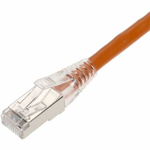 3FT ORANGE CAT6 STP PVC SNAGLESS EASY CLEAR BOOT PATCH CBL
