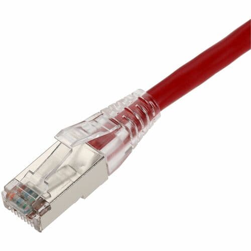6FT RED CAT6A STP PVC SNAGLESS EASY CLEAR BOOT PATCH CBL