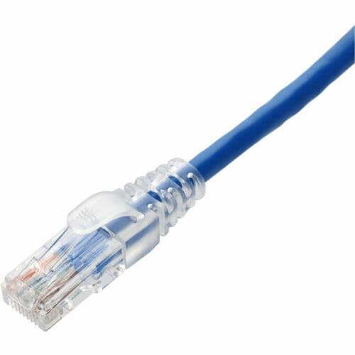 30FT BLUE CAT6 UTP PVC SNAGLESS EASY CLEAR BOOT TAA PATCH