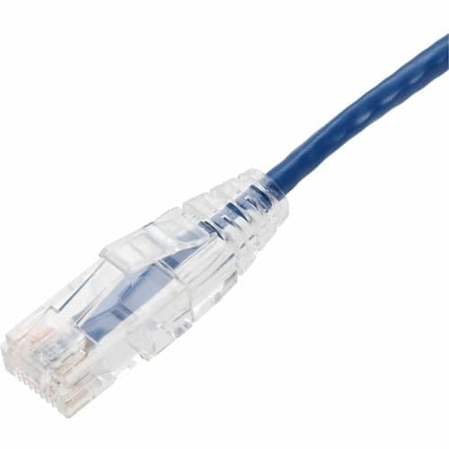 1FT BLUE CAT6A SLIM UTP PVC SNAGLESS CLEAR-CLAW PATCH CBL