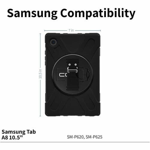RUGGED CASE SAMSUNG TAB A8 10.5 SM-X200/X205 BLACK SHOULDER STRAP