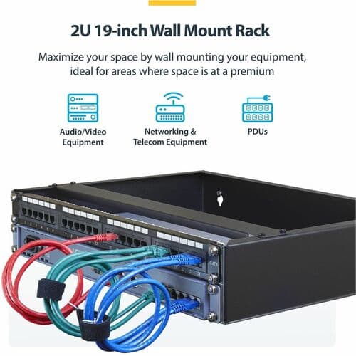 2U WALL MOUNT RACK NETWORK PATCH PANEL MOUNT BRACKET