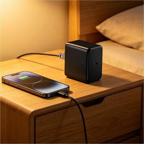 25W USBC POWER ADAPTER BLACK FOR MOBILE CHARGING IPHONE SAMSUNG