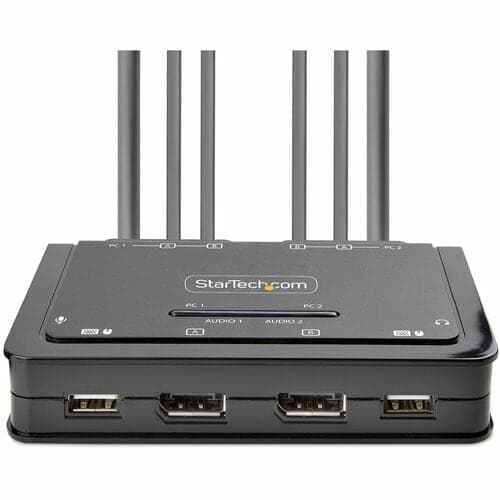 2-PORT COMPACT 4K KVM SWITCH - DUAL-MONITOR CABLE KVM SWITCH