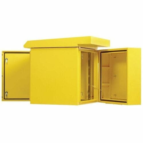 INDUSTRIAL WALLMOUNT RACK 12U ENCLOSURE 23IN DEEP NEMA 3R YELLOW
