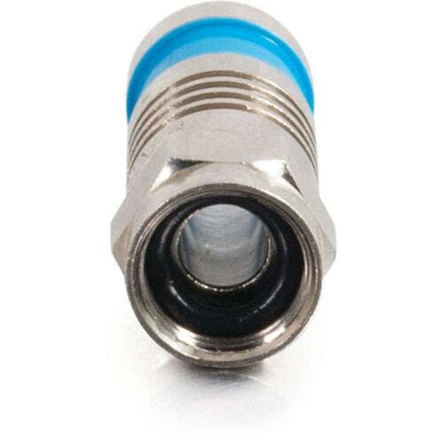 50PK RG6 F-TYPE CONNECTOR NICKEL QUAD COMPRESSION W/ O-RING