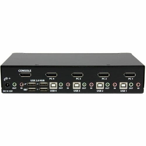4 PORT DISPLAYPORT KVM SWITCH USB AUDIO DP RACKMOUNT KVM SWITCH