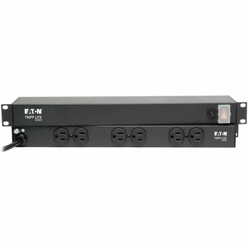 6 OUTLET RACKMOUNT POWER STRIP 1U REAR FACING 15FT CORD 15A 120V