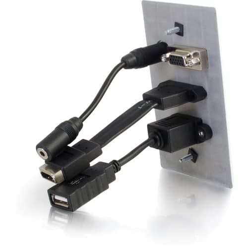 HDMI VGA 3.5MM USB ALUMINUM SINGLE GANG WP