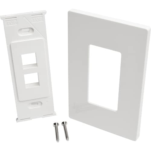 SINGLE-GANG 2PORT WALL PLATE KEYSTONE CAT5/6 USB HDMI DPORT RCA