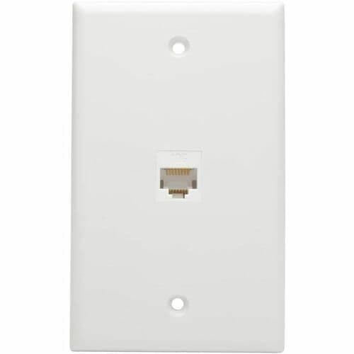 CAT6A STRAIGHT THROUGH COUPLER SHIELDED DOWN ANGLE PORT WHITE F/F