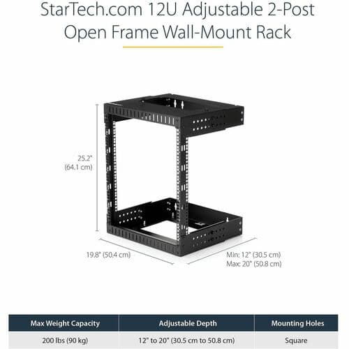 WALL MOUNT RACK FOR NETWORK SWITCH 12U OPEN FRAME SERVER RACK
