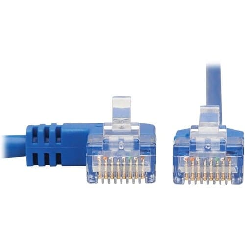 10FT CAT6 BLUE ENET CABLE LEFT ANGLED UTP SLIM MOLDED M/M