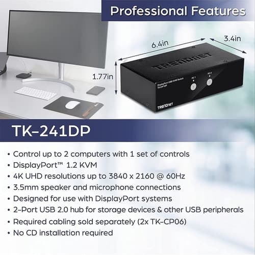 2PORT DISPLAYPORT KVM SWITCH