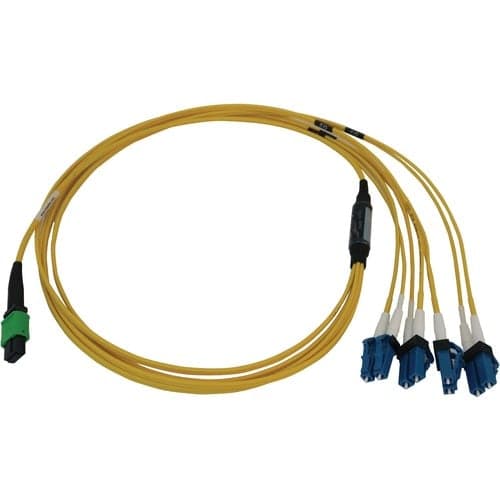 1M SWITCHABLE FIBER CBL SMF 12F MTP/MPO-APC TO 4X LC/UPC F/M