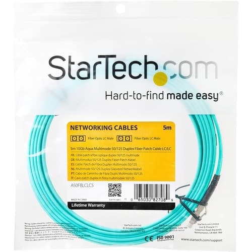 5M MULTIMODE FIBER OPTIC CABLE OM3 LC/LC 50/125 LSZH FIBER CABLE
