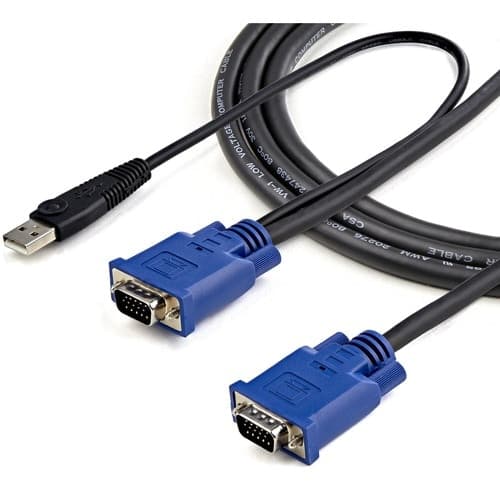 10FT SLIM USB VGA KVM CABLE KVM CONSOLE USB VGA VIDEO THIN CORD