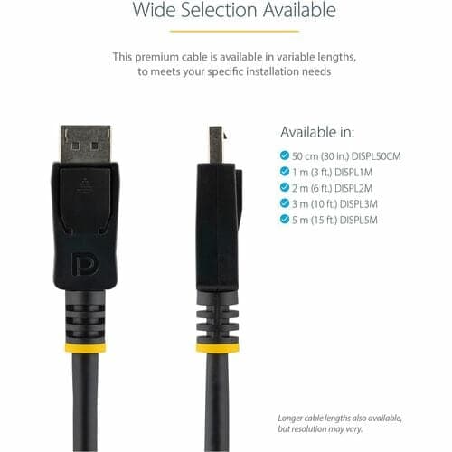0.5M DISPLAYPORT CABLE DP 1.2 DP VIDEO DISPLAY CABLE CORD 4K VESA