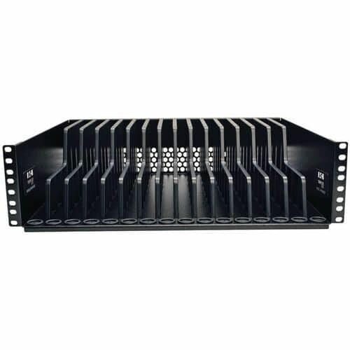 3U RACK MOUNT STORAGE SHELF TABLET IPAD LAPTOP CHROMEBOOK BLACK