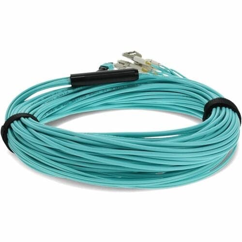 25M MPO TO 4XLC F/M OM4 DUPL 8STRAND LSZH FANOUT AQUA CABLE