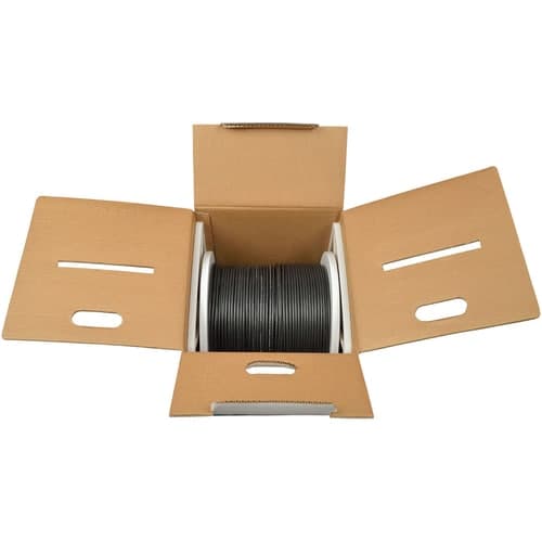 1000FT CAT6 BULK CABLE BLACK GIGABIT SOLID CORE CMR PVC 23 AWG