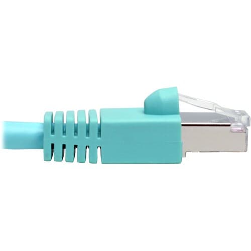 30FT CAT6A PATCH CABLE SNAGLESS SHIELDED STP 10G POE AQUA M/M
