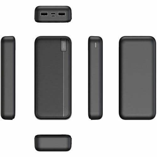 20000MAH UNIVERSAL USB LED PWR POWER BANK CHARCOAL 2.1A ABS