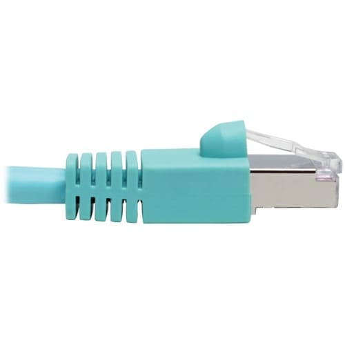 2FT CAT6A AQUA SNAGLESS SHIELDED POE 10G STP M/M