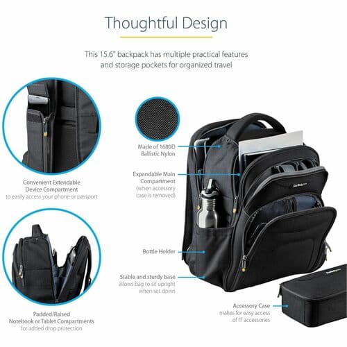 LAPTOP BACKPACK W/TABLET POCKET ERGONOMIC IT TECH COMMUTER BACKPACK