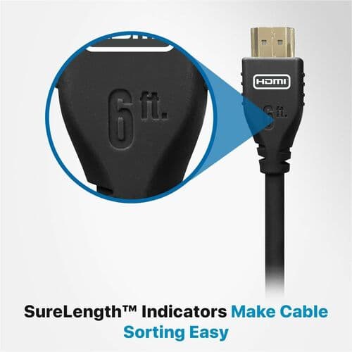 6FT MICROFLEX 48G 8K HDMI CABLE JET BLACK PROGRIP HDMI