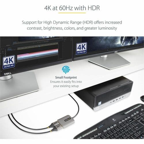 2-PORT DISPLAYPORT MST HUB DUAL-MONITOR ADAPTER WINDOWS