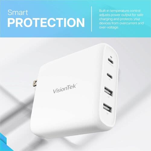 100W USB-C CHARGER DUAL USB-C DUAL USB-A GAN II POWER ADAPTER