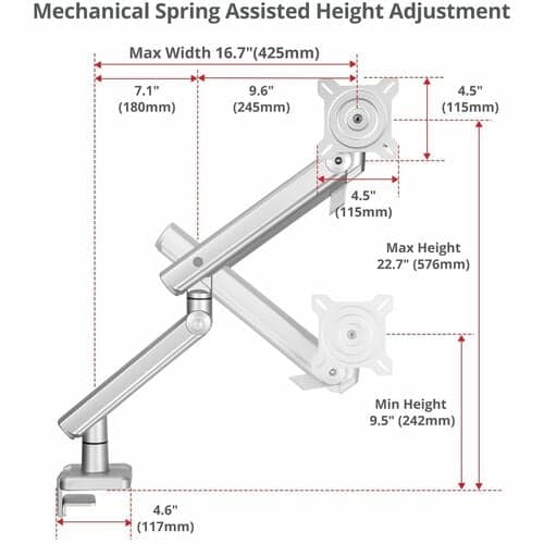 MTPRO HEAVY DUTY DESK MOUNT SINGLE MONITOR ARM