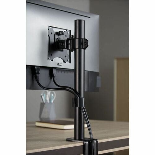 POLE MOUNT SINGLE MONITOR MOUNT SUPPORTS UP TO 34IN DISPLAY - BLACK