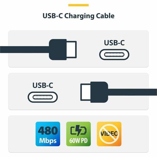 3FT USB-C CABLE CHARGER CORD 60W POWER DELIVERY M/M TYPE-C