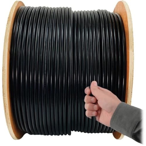 BULK 1000FT CAT5E BLACK PATCH CABLE SOLID-CORE PVC CMR 350MHZ