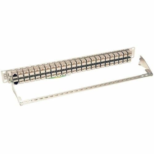 48PORT 1U CAT6A PATCH PANEL RM/STP SHIELDED/FEEDTHROUGH RJ45