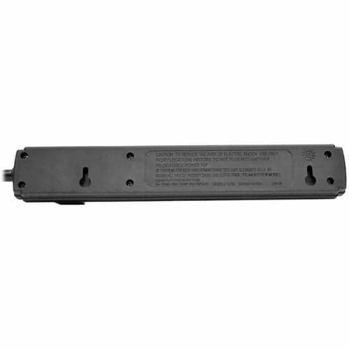 6 OUTLET POWER STRIP 15A 5-15R 6 FT CORD BLACK HOUSING MOUNTABLE