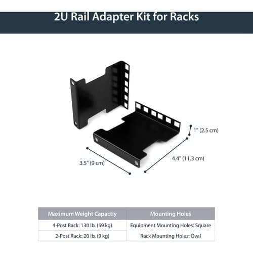 2U SERVER RACK DEPTH EXTENDER NETWORK RACK RAIL DEPTH ADAPTER KIT