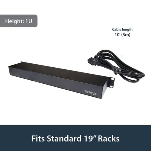 HORIZONTAL RACK MOUNT C13 PDU 8 PORT SERVER RACK POWER STRIP