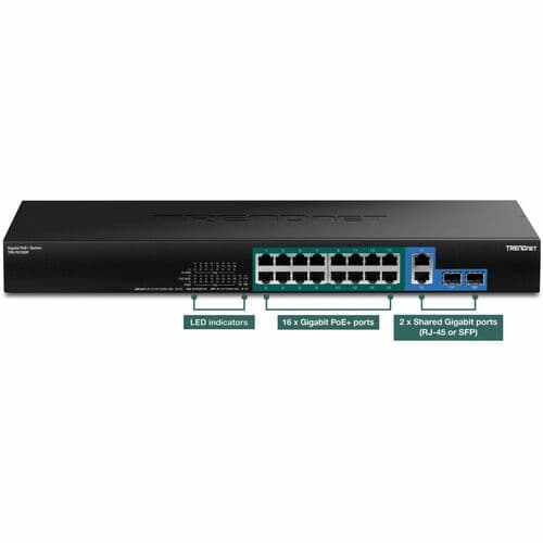 16X GIGABIT POE PORTS 18PORT GIGABIT HIGH POWER POE SWITCH