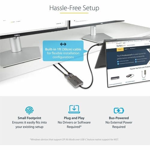 USBC HDMI MULTI MONITOR ADAPTER USB-C TO DUAL HDMI MST HUB DP 1.4